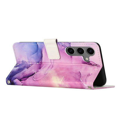 For Samsung Galaxy S25+ 5G Painted Marble Pattern Leather Phone Case(Purple) - Galaxy S25+ 5G Cases by PMC Jewellery | Online Shopping South Africa | PMC Jewellery | Buy Now Pay Later Mobicred