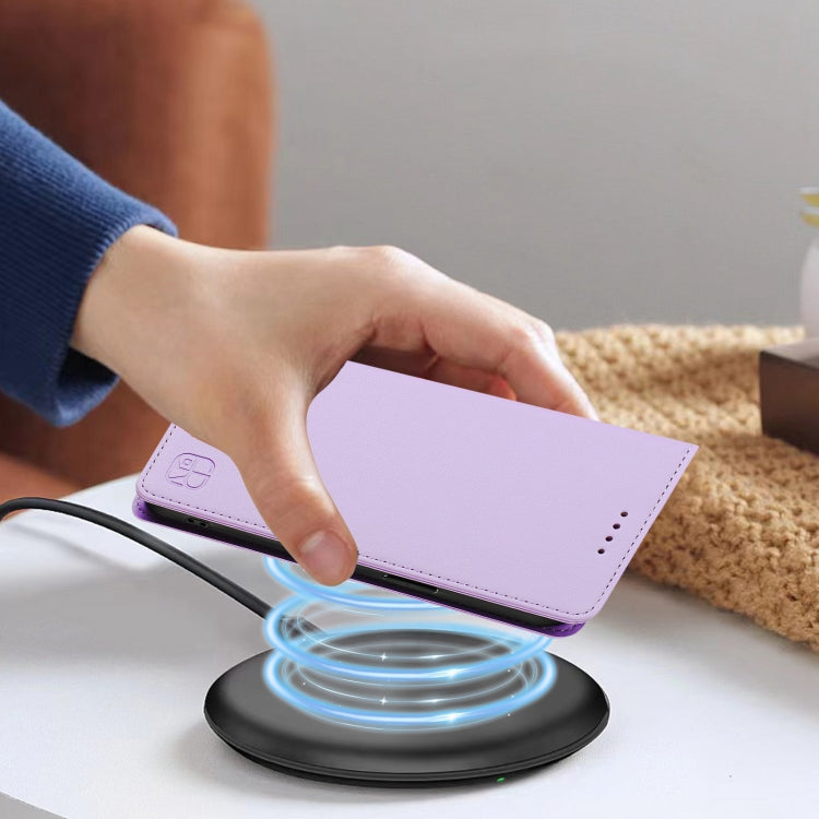 For Ulefone Note 14 RC01 Dual-Folded Magnetic Suction RFID Leather Phone Case(Light Purple) - free shipping - PMC TechLife - Order now!