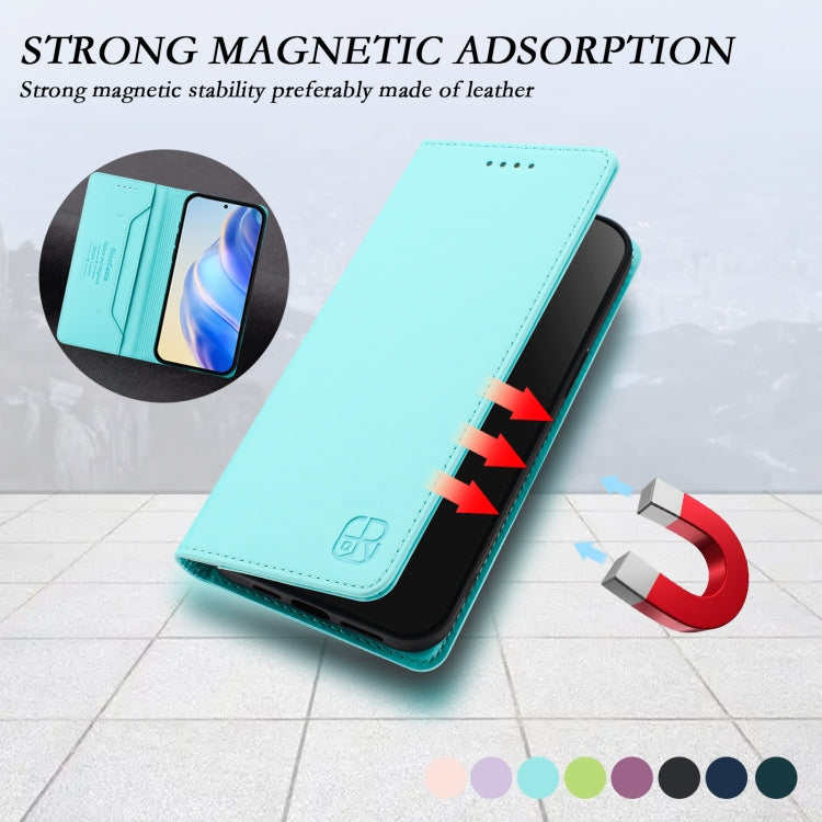 For Ulefone Note 16 Pro RC01 Dual-Folded Magnetic Suction RFID Leather Phone Case(Mint Green) - free shipping - PMC TechLife - Order now!