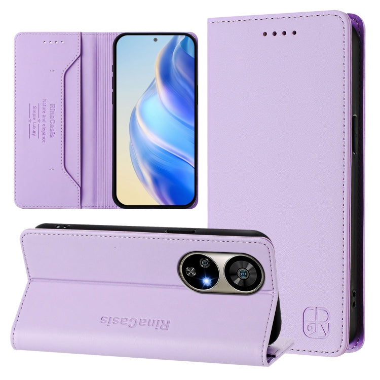 For Ulefone Note 17 Pro RC01 Dual-Folded Magnetic Suction RFID Leather Phone Case(Light Purple) - Ulefone Cases by PMC TechLife | Online Shopping South Africa | PMC TechLife | Buy Now Pay Later Mobicred