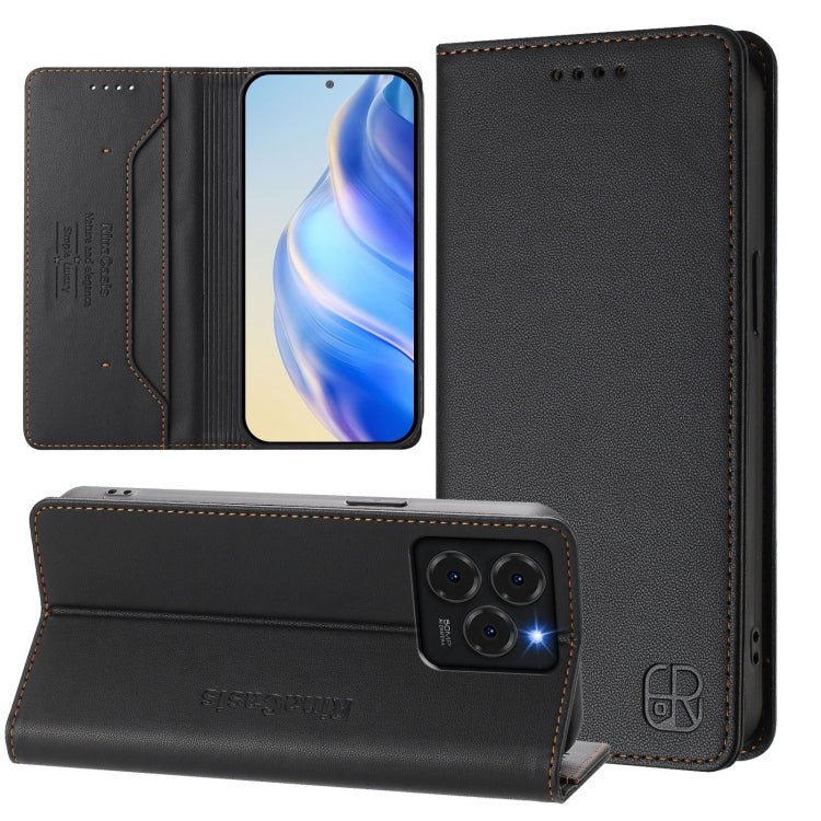 For Ulefone Note 20 Pro RC01 Dual-Folded Magnetic Suction RFID Leather Phone Case(Black) - Ulefone Cases by PMC TechLife | Online Shopping South Africa | PMC TechLife | Buy Now Pay Later Mobicred