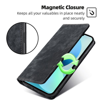 For Samsung Galaxy S25 5G RFID Anti-theft Brush Magnetic Leather Phone Case(Black) - Galaxy S25 5G Cases by PMC Jewellery | Online Shopping South Africa | PMC Jewellery | Buy Now Pay Later Mobicred