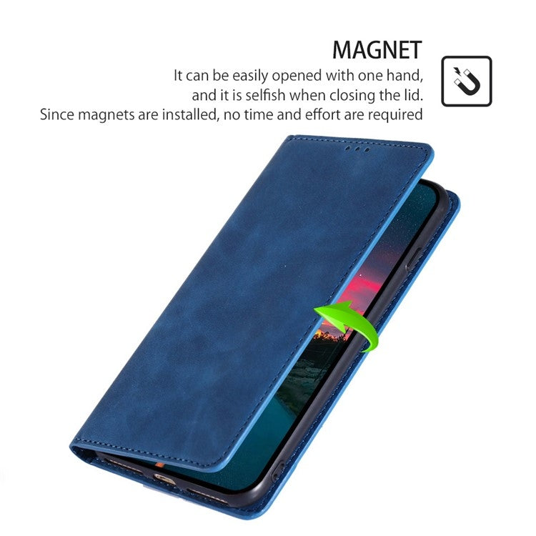 For Samsung Galaxy S25 5G Skin Feel Magnetic Leather Phone Case(Blue) - Galaxy S25 5G Cases by PMC Jewellery | Online Shopping South Africa | PMC Jewellery | Buy Now Pay Later Mobicred