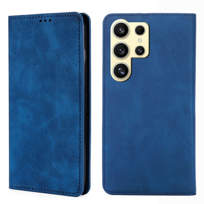 For Samsung Galaxy S25 Ultra 5G Skin Feel Magnetic Leather Phone Case(Blue) - Galaxy S25 Ultra 5G Cases by PMC Jewellery | Online Shopping South Africa | PMC Jewellery | Buy Now Pay Later Mobicred