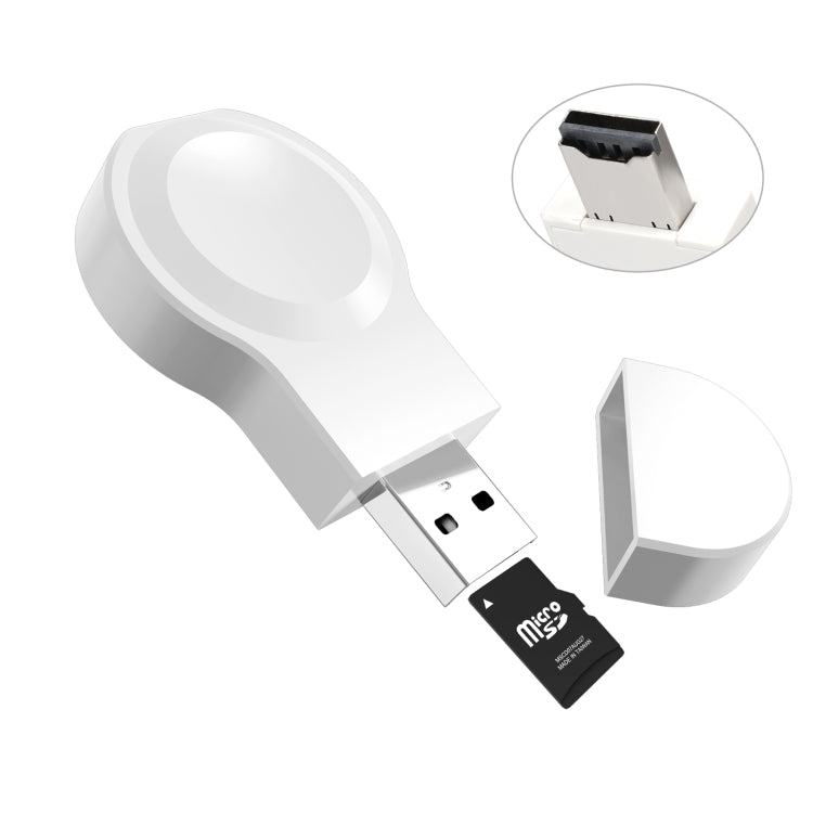 For Apple Watch Series A15 Portable Wireless Charger, Support Card Reader(White) - Charger / Holder by PMC TechLife | Online Shopping South Africa | PMC TechLife | Buy Now Pay Later Mobicred