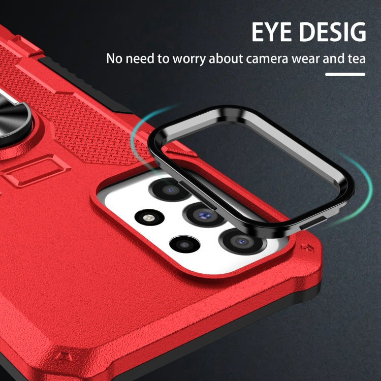 For Samsung Galaxy S25 Ultra 5G Ring Holder Armor Hybrid Phone Case(Red) - Galaxy S25 Ultra 5G Cases by PMC Jewellery | Online Shopping South Africa | PMC Jewellery | Buy Now Pay Later Mobicred