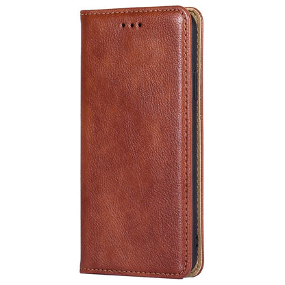 For Samsung Galaxy S25 5G Gloss Oil Solid Color Magnetic Leather Phone Case(Brown) - Galaxy S25 5G Cases by PMC Jewellery | Online Shopping South Africa | PMC Jewellery | Buy Now Pay Later Mobicred