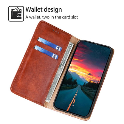 For Samsung Galaxy S25 5G Gloss Oil Solid Color Magnetic Leather Phone Case(Brown) - Galaxy S25 5G Cases by PMC Jewellery | Online Shopping South Africa | PMC Jewellery | Buy Now Pay Later Mobicred