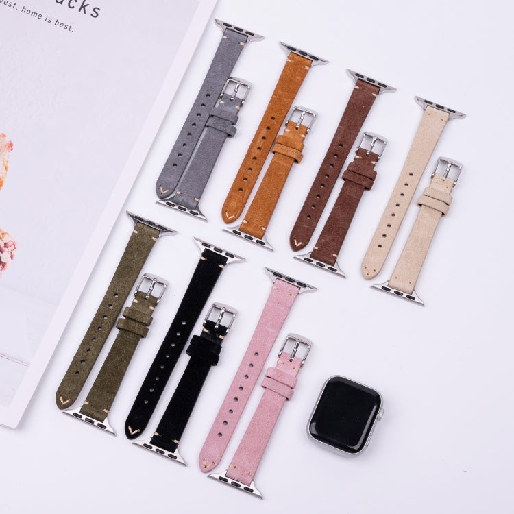 For Apple Watch 42mm / 41mm / 40mm / 38mm Matte Genuine Leather Watch Band(Grey) - free shipping - PMc TechLife - Order now!