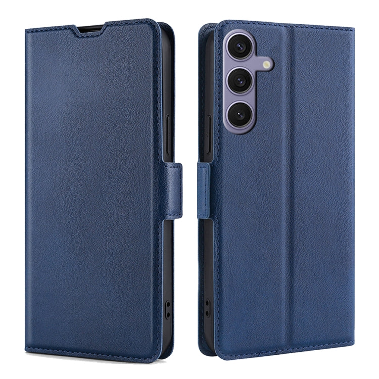 For Samsung Galaxy S25+ 5G Ultra-thin Voltage Side Buckle Horizontal Flip Leather Phone Case(Blue) - Galaxy S25+ 5G Cases by PMC Jewellery | Online Shopping South Africa | PMC Jewellery | Buy Now Pay Later Mobicred