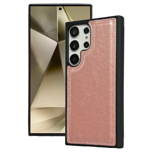 For Samsung Galaxy S25 Ultra 5G Cowhide Texture Back Cover Phone Case(Rose Gold) - Galaxy S25 Ultra 5G Cases by PMC Jewellery | Online Shopping South Africa | PMC Jewellery | Buy Now Pay Later Mobicred