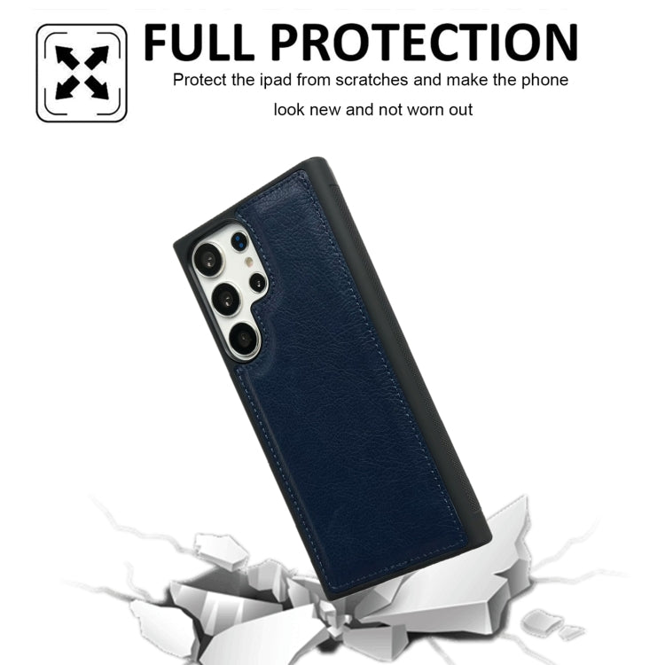 For Samsung Galaxy S25 Ultra 5G Cowhide Texture Back Cover Phone Case(Royal Blue) - Galaxy S25 Ultra 5G Cases by PMC Jewellery | Online Shopping South Africa | PMC Jewellery | Buy Now Pay Later Mobicred