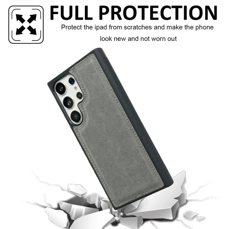 For Samsung Galaxy S25+ 5G Cowhide Texture Back Cover Phone Case(Grey) - Galaxy S25+ 5G Cases by PMC Jewellery | Online Shopping South Africa | PMC Jewellery | Buy Now Pay Later Mobicred