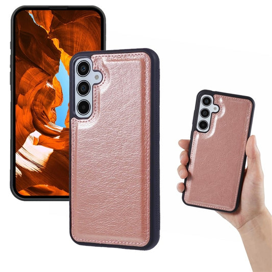 For Samsung Galaxy S25 5G Cowhide Texture Back Cover Phone Case(Rose Gold) - Galaxy S25 5G Cases by PMC Jewellery | Online Shopping South Africa | PMC Jewellery | Buy Now Pay Later Mobicred