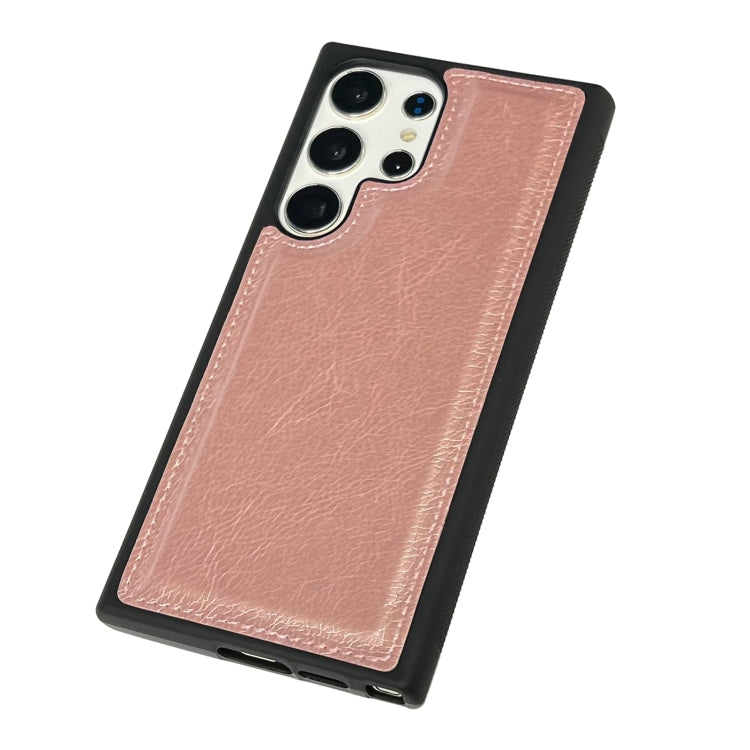For Samsung Galaxy S25 5G Cowhide Texture Back Cover Phone Case(Rose Gold) - Galaxy S25 5G Cases by PMC Jewellery | Online Shopping South Africa | PMC Jewellery | Buy Now Pay Later Mobicred