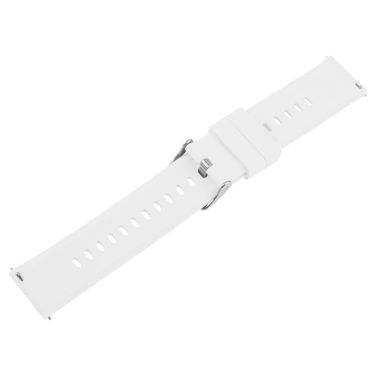 19mm Solid Color Steel Buckle Silicone Watch Band(White) - free shipping - PMc TechLife - Order now!