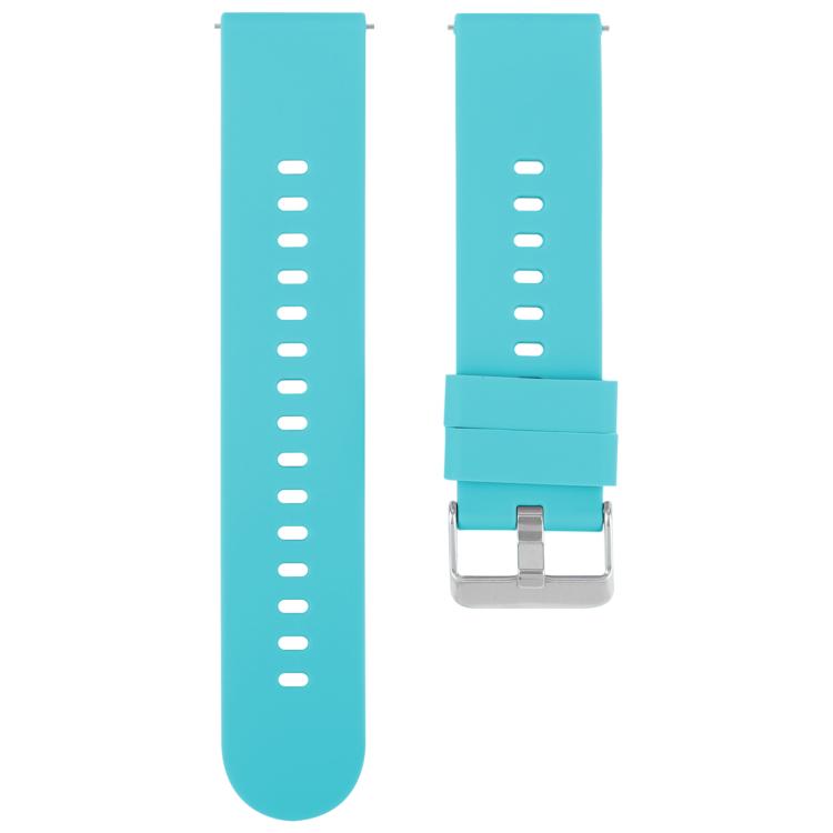 20mm Solid Color Steel Buckle Silicone Watch Band(Lake Blue) - free shipping - PMc TechLife - Order now!