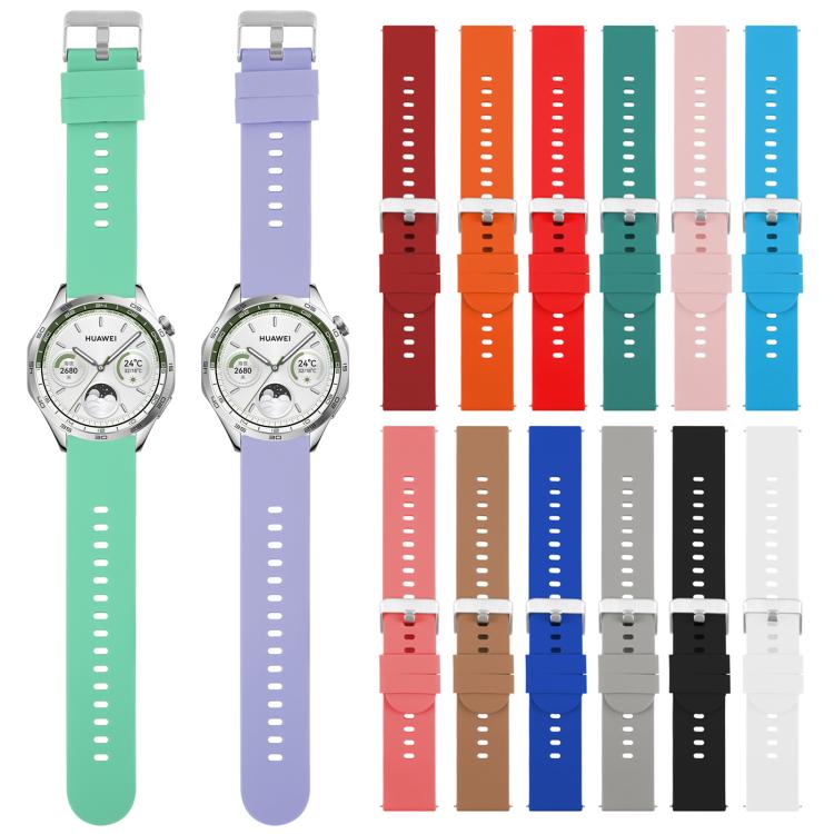 20mm Solid Color Steel Buckle Silicone Watch Band(Lavender Purple) - 20mm Bands by PMc TechLife | Online Shopping South Africa | PMc TechLife | Buy Now Pay Later Mobicred