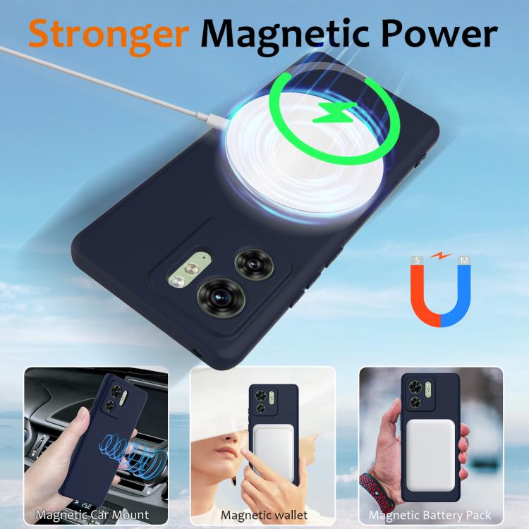 For Motorola Edge 40 Shockproof Silicone Magsafe Phone Case(Navy Blue) - free shipping - PMC TechLife - Order now!