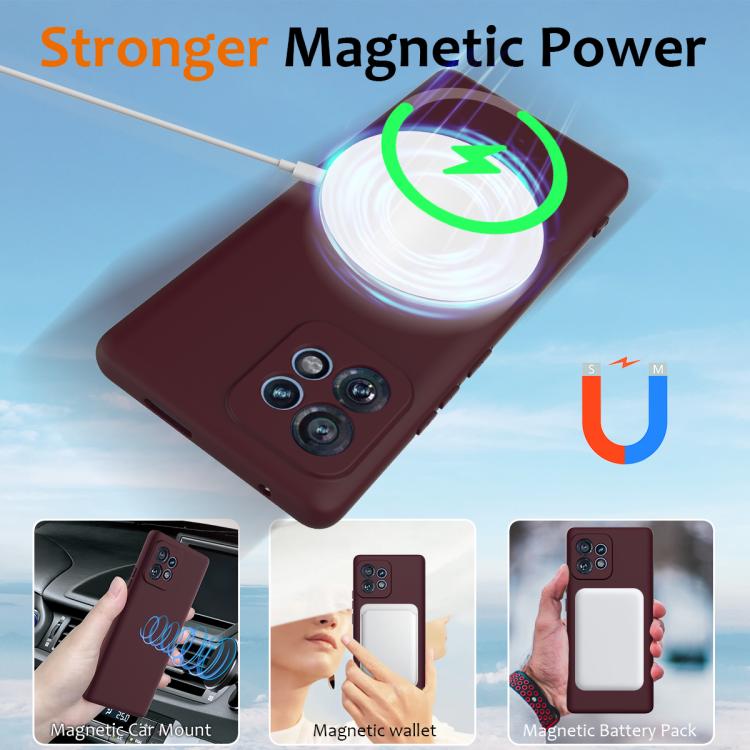 For Motorola Edge 40 Pro 5G Shockproof Silicone Magsafe Phone Case(Plum Color) - free shipping - PMC TechLife - Order now!