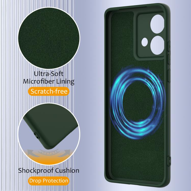 For Motorola Edge 40 Neo Shockproof Silicone Magsafe Phone Case(Dark Green) - free shipping - PMC TechLife - Order now!