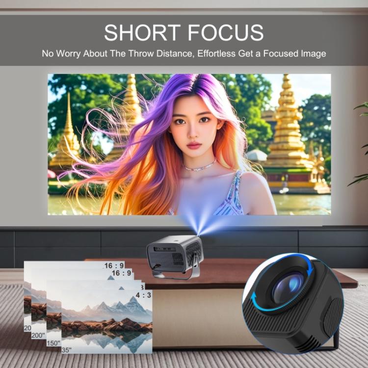 A10 Plus 1280 x 720P 200ANSI Amlogic H713 CPU Android 11.0 Smart Projector, UK Plug(Metal Grey) - LED Projector by PMC TechLife | Online Shopping South Africa | PMC TechLife | Buy Now Pay Later Mobicred