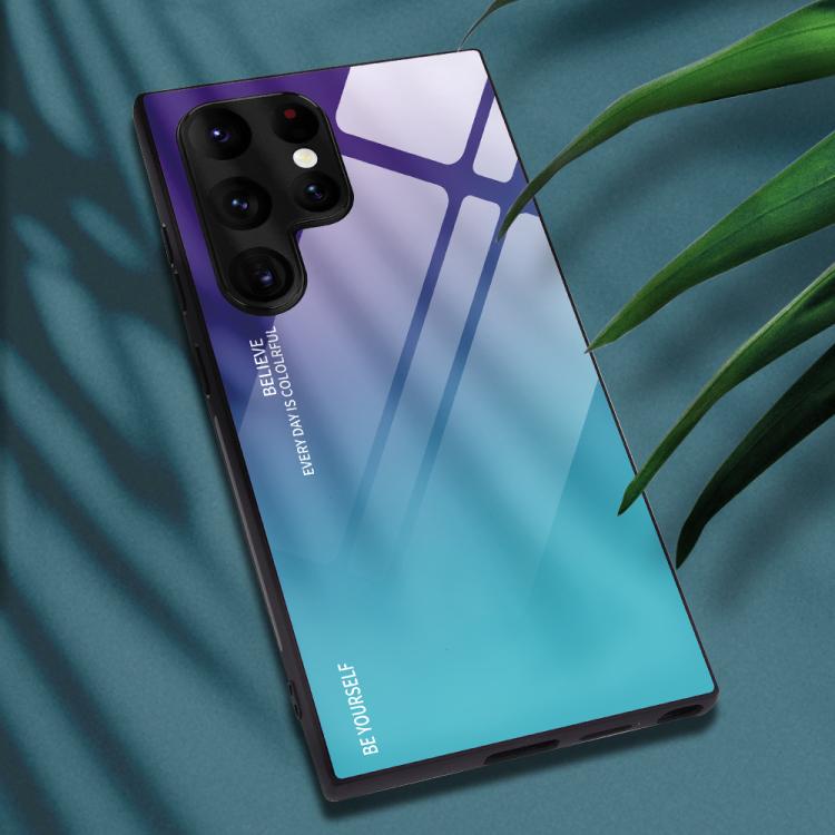For Samsung Galaxy S25 Ultra 5G Gradient Color Glass Phone Case(Aurora Blue) - Galaxy S25 Ultra 5G Cases by PMC Jewellery | Online Shopping South Africa | PMC Jewellery | Buy Now Pay Later Mobicred