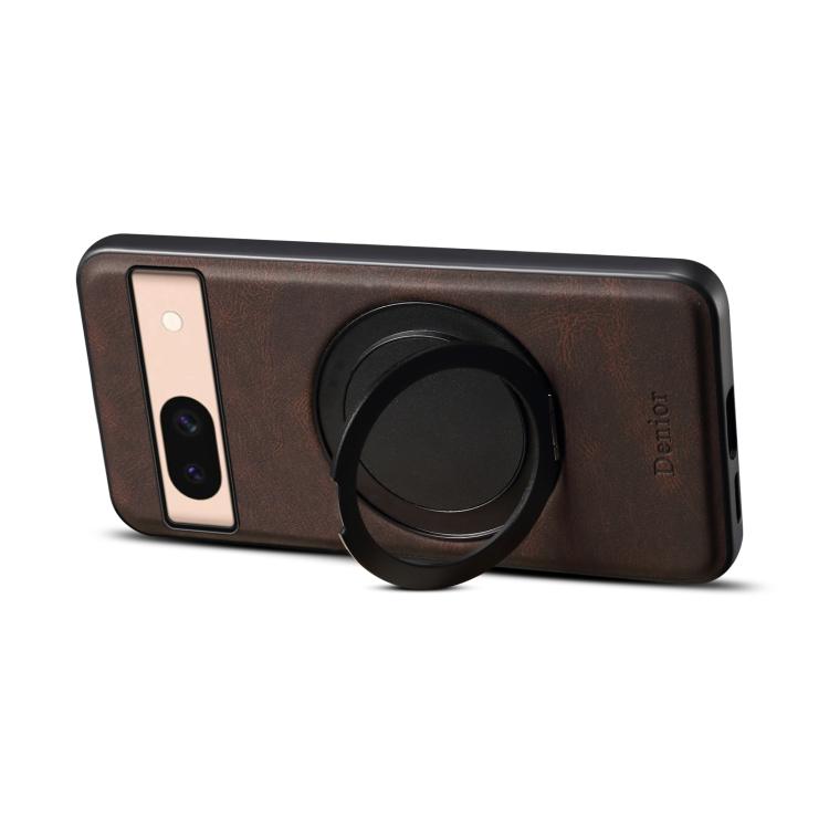 For Google Pixel 8a Denior A14 Skin Feel Rotating Holder MagSafe Phone Case(Brown) - free shipping - PMC TechLife - Order now!