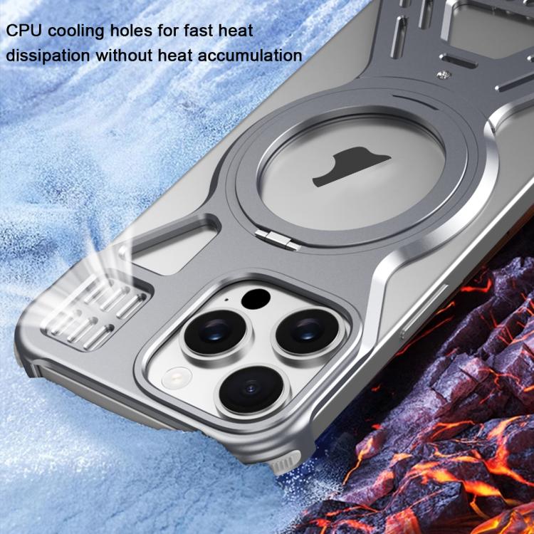 For iPhone 16 Armor 360 Holder Frameless Alloy MagSafe Phone Case(Desert Gold) - free shipping - PMc TechLife - Order now!
