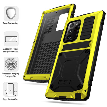 For Samsung Galaxy Note 20 R-JUST Shockproof Waterproof Dust-proof Metal + Silicone Protective Case with Holder(Yellow) - Galaxy Note20 Cases by R-JUST | Online Shopping South Africa | PMC Jewellery