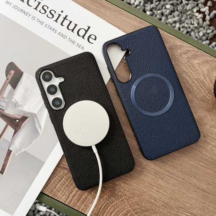 For Samsung Galaxy S25+ 5G CD Magsafe Magnetic Litchi Texture Phone Case(Green) - Galaxy S25+ 5G Cases by PMC TechLife | Online Shopping South Africa | PMC TechLife | Buy Now Pay Later Mobicred