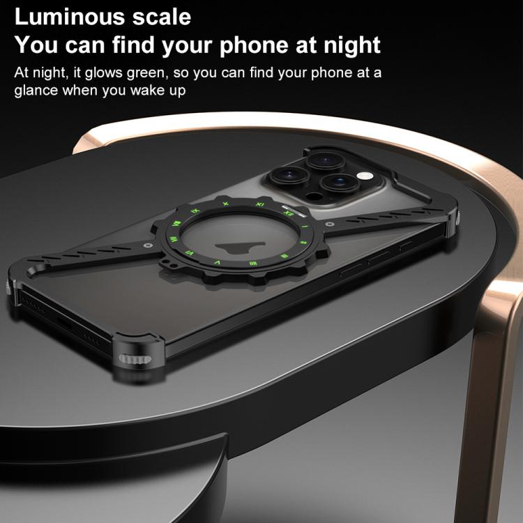For iPhone 15 Pro Z-shaped Frameless Metal 360 Holder MagSafe Phone Case(Space Grey) - iPhone 15 Pro Cases by PMc TechLife | Online Shopping South Africa | PMc TechLife | Buy Now Pay Later Mobicred