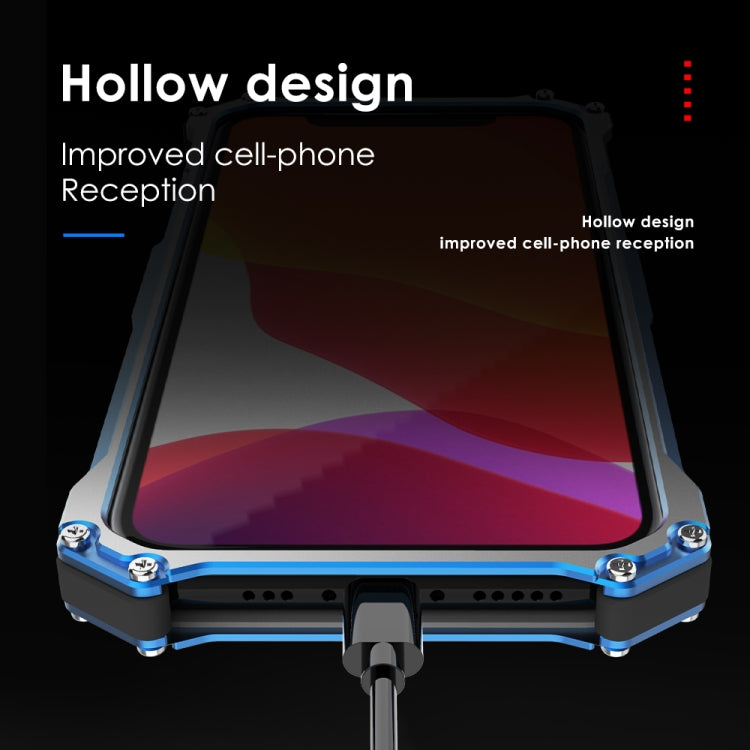 For iPhone 12 / 12 Pro R-JUST Shockproof Armor Metal Protective Case(Black) - free shipping - PMC TechLife - Order now!