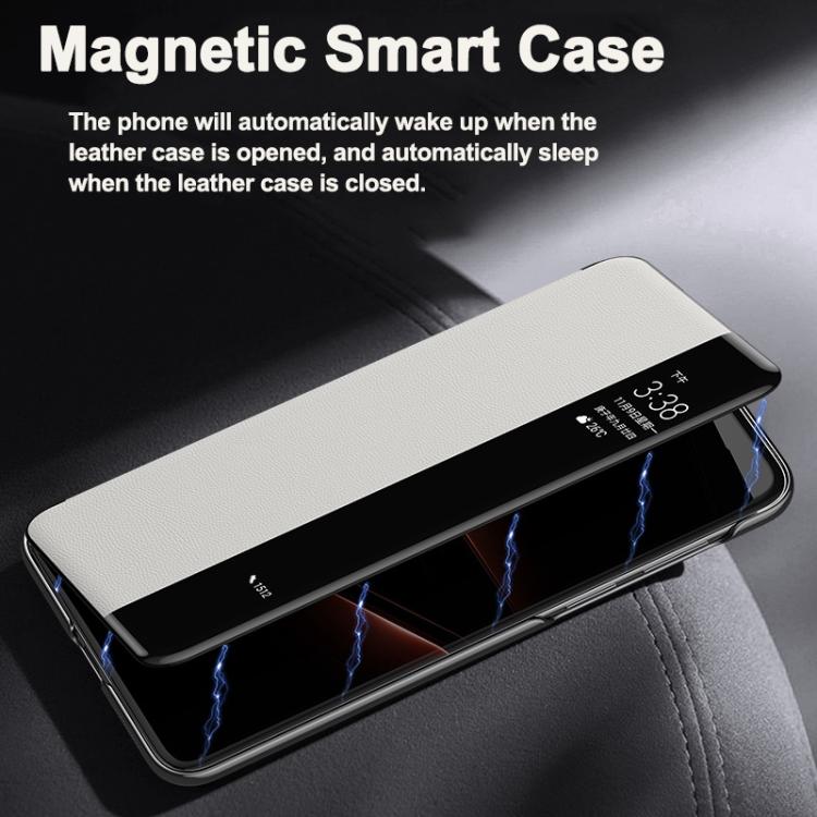 For Huawei Mate 60 Smart View Window Imitation Ultimate Design Phone Case(Gold) - Huawei Cases by PMC TechLife | Online Shopping South Africa | PMC TechLife | Buy Now Pay Later Mobicred