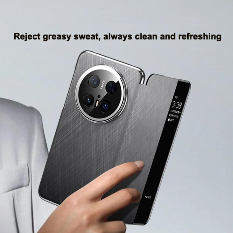 For Huawei Mate 60 Smart View Window Plain Leather Paint PC Phone Case(Grey) - Huawei Cases by PMC TechLife | Online Shopping South Africa | PMC TechLife | Buy Now Pay Later Mobicred