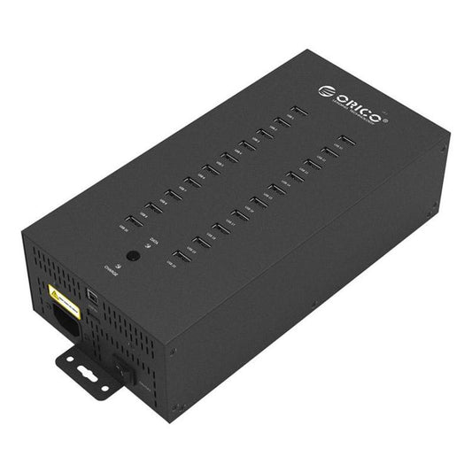 ORICO IH20P Industrial Grade 20 Ports USB 2.0 Hub, Plug:AU Plug(Black) - USB 2.0 HUB by ORICO | Online Shopping South Africa | PMC Jewellery | Buy Now Pay Later Mobicred