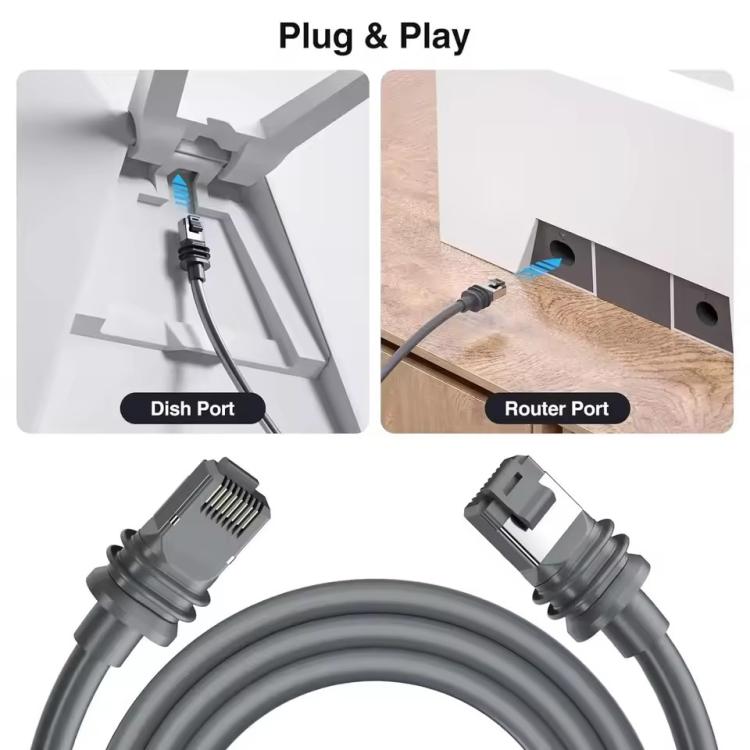 Onten SL301 Starlink Gen3 CAT6 1000Mbps Ethernet Connection Cable, Length:2m(Dark Grey) - Lan Cable and Tools by Onten | Online Shopping South Africa | PMc TechLife | Buy Now Pay Later Mobicred