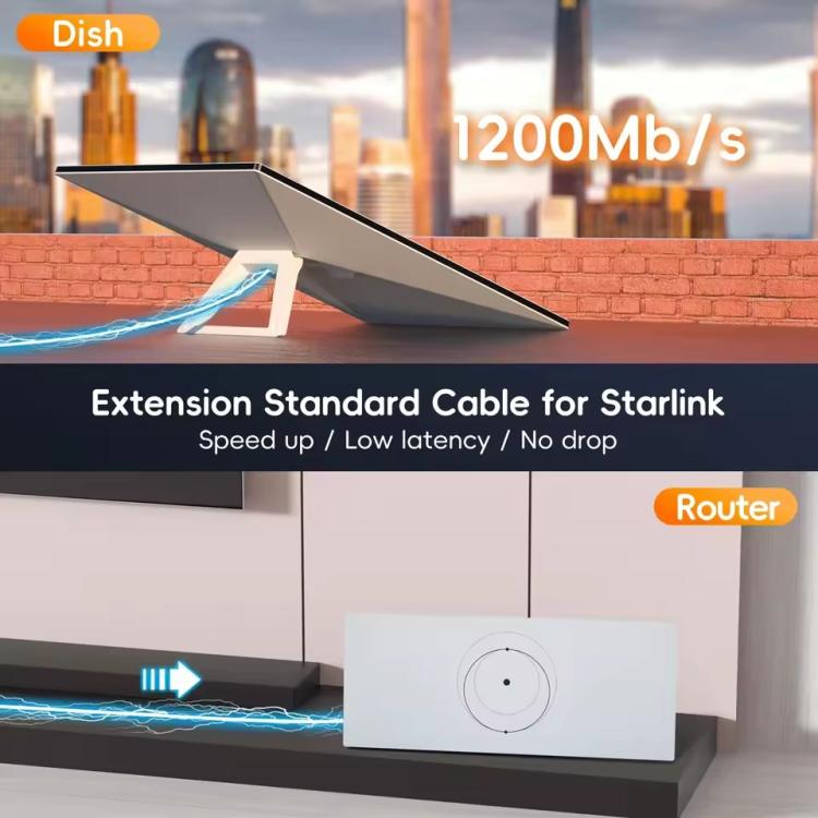 Onten SL301 Starlink Gen3 CAT6 1000Mbps Ethernet Connection Cable, Length:2m(Dark Grey) - Lan Cable and Tools by Onten | Online Shopping South Africa | PMc TechLife | Buy Now Pay Later Mobicred