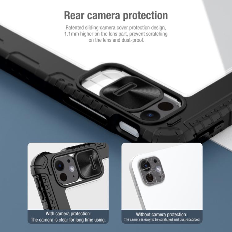 For iPad Air 13 2024 / 2025 NILLKIN Bumper Pro Folding Style Tablet Leather Case(Black) - free shipping - PMc TechLife - Order now!
