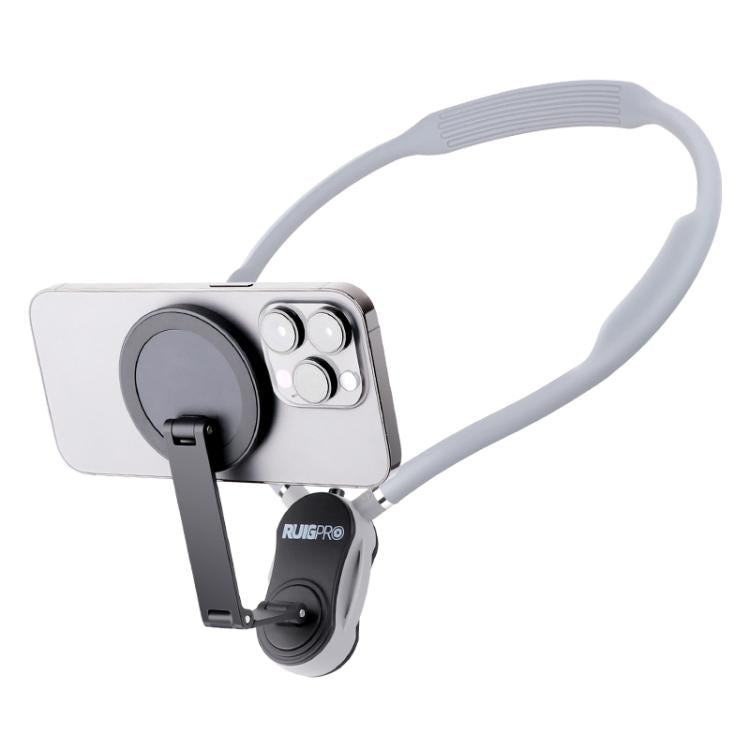 RUIGPRO Magnetic Neck Mount Anti-shake Phone Bracket(Grey) - free shipping - PMC TechLife - Order now!
