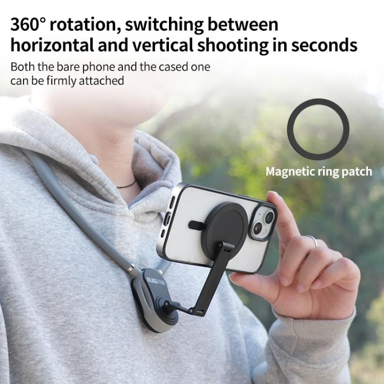 RUIGPRO Magnetic Neck Mount Anti-shake Phone Bracket(Grey) - free shipping - PMC TechLife - Order now!