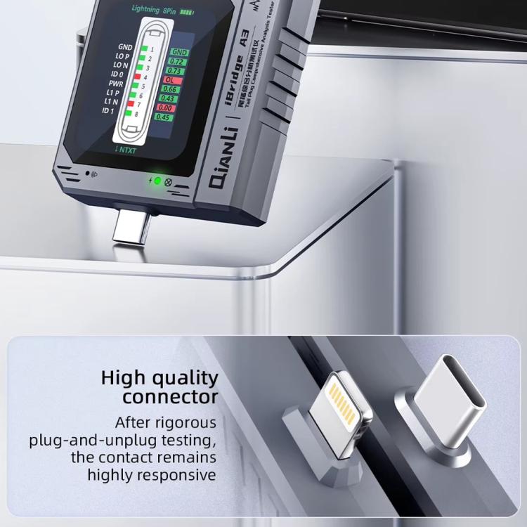 Qianli iBridge A3 Tail Plug Comprehensive Analysis Tester for Lightning & Type-C Interface Devices - free shipping - PMC TechLife - Order now!