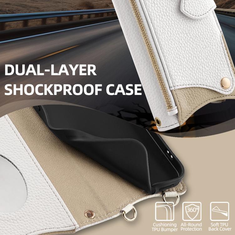 For Google Pixel 6 Pro Crossbody Chain Fishtail Litchi Leather Phone Case(White) - Google Cases by PMC TechLife | Online Shopping South Africa | PMC TechLife | Buy Now Pay Later Mobicred