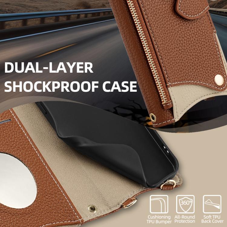 For Infinix Note 40 5G Crossbody Chain Fishtail Litchi Leather Phone Case(Brown) - Infinix Cases by PMC TechLife | Online Shopping South Africa | PMC TechLife | Buy Now Pay Later Mobicred