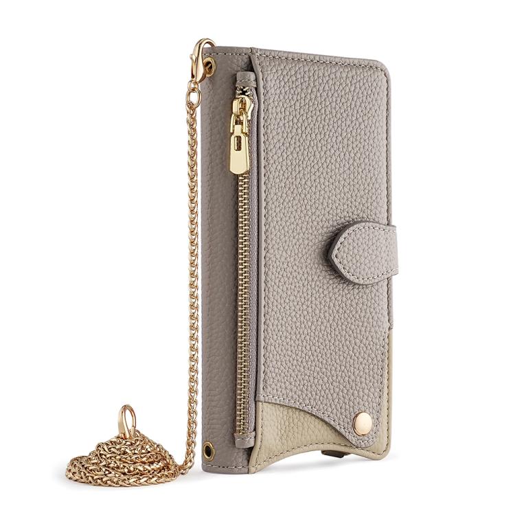 For Infinix Note 40 5G Crossbody Chain Fishtail Litchi Leather Phone Case(Grey) - Infinix Cases by PMC TechLife | Online Shopping South Africa | PMC TechLife | Buy Now Pay Later Mobicred