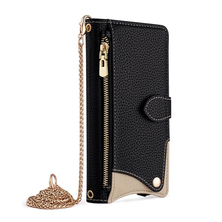 For Itel A50 Crossbody Chain Fishtail Litchi Leather Phone Case(Black) - More Brand by PMC TechLife | Online Shopping South Africa | PMC TechLife | Buy Now Pay Later Mobicred