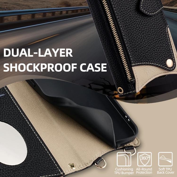 For Itel A50 Crossbody Chain Fishtail Litchi Leather Phone Case(Black) - More Brand by PMC TechLife | Online Shopping South Africa | PMC TechLife | Buy Now Pay Later Mobicred