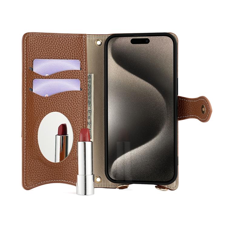 For Tecno Camon 30 Pro Crossbody Chain Fishtail Litchi Leather Phone Case(Brown) - Tecno Cases by PMC TechLife | Online Shopping South Africa | PMC TechLife | Buy Now Pay Later Mobicred