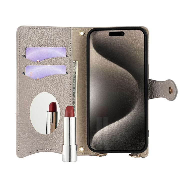 For Tecno Camon 30 Pro Crossbody Chain Fishtail Litchi Leather Phone Case(Grey) - Tecno Cases by PMC TechLife | Online Shopping South Africa | PMC TechLife | Buy Now Pay Later Mobicred