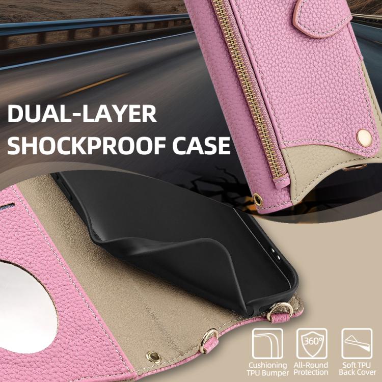 For Tecno Camon 30 Pro Crossbody Chain Fishtail Litchi Leather Phone Case(Pink) - Tecno Cases by PMC TechLife | Online Shopping South Africa | PMC TechLife | Buy Now Pay Later Mobicred
